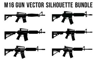 vrij wapens silhouet vector bundel, verzameling van divers vuurwapens bundel