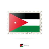 port postzegel met de beeld van Jordanië vlag. vector