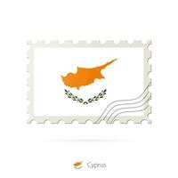 port postzegel met de beeld van Cyprus vlag. vector