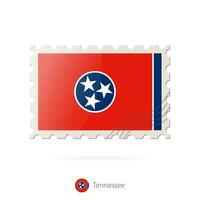 port postzegel met de beeld van Tennessee staat vlag. vector