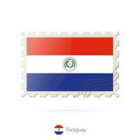 port postzegel met de beeld van Paraguay vlag. vector