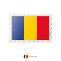 port postzegel met de beeld van Roemenië vlag. vector