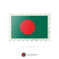 port postzegel met de beeld van Bangladesh vlag. vector