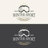 ski sport logo, winter sneeuw sport- ontwerp retro wijnoogst vector illustratie