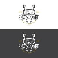 ski sport logo, winter sneeuw sport- ontwerp retro wijnoogst vector illustratie