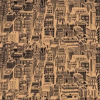 hand getekend naadloos patroon met grote stad new york vector