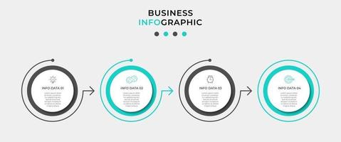 infographic ontwerpsjabloon met pictogrammen en 4 opties of stappen vector