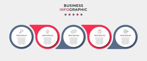 infographic ontwerpsjabloon met pictogrammen en 5 opties of stappen vector