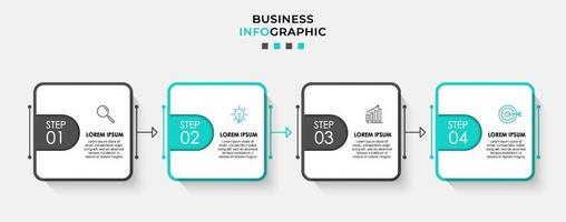 infographic ontwerpsjabloon met pictogrammen en 4 opties of stappen vector