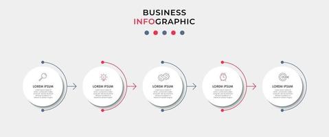 infographic ontwerpsjabloon met pictogrammen en 5 opties of stappen vector