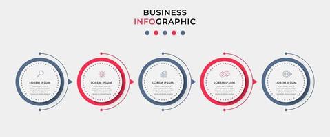 infographic ontwerpsjabloon met pictogrammen en 5 opties of stappen vector