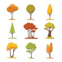 herfst bomen cartoon icoon vector