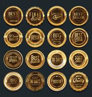 Luxe premium gouden insignes en labels vector