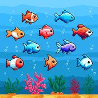 zee en aquarium tropisch pixel vis, 8 bit dieren vector