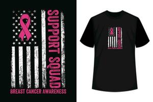ondersteuning ploeg borst kanker bewustzijn krijger Amerikaans vlag t-shirt vector