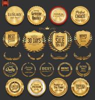 Luxe premium gouden insignes en labels vector