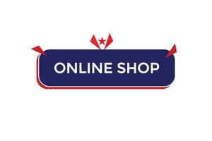 nieuw online winkel modern, website, Klik knop, niveau, teken, toespraak, bubbel banier, vector