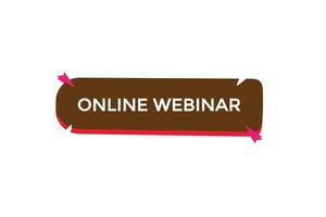 nieuw online webinar modern, website, Klik knop, niveau, teken, toespraak, bubbel banier, vector