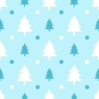 winter naadloos patroon met Kerstmis boom en sneeuw achtergrond vector