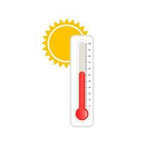 thermometer met zon vector