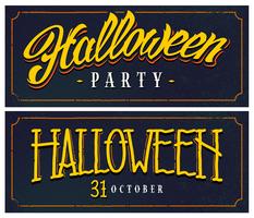 Retro banners van Halloween met letters vector