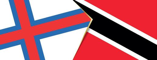 Faeröer eilanden en Trinidad en Tobago vlaggen, twee vector vlaggen.