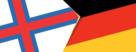 Faeröer eilanden en Duitsland vlaggen, twee vector vlaggen.