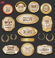 Luxe premium gouden insignes en labels vector