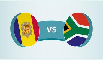 Andorra versus zuiden Afrika, team sport- wedstrijd concept. vector