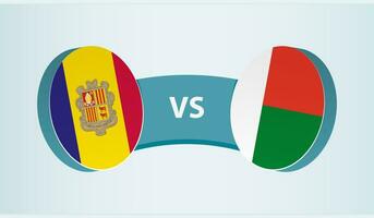 Andorra versus Madagascar, team sport- wedstrijd concept. vector