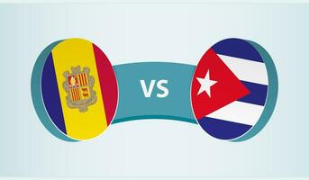 Andorra versus Cuba, team sport- wedstrijd concept. vector