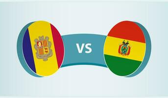 Andorra versus Bolivia, team sport- wedstrijd concept. vector