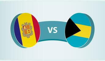 Andorra versus de Bahamas, team sport- wedstrijd concept. vector