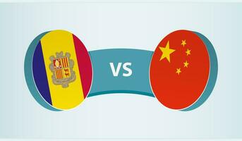 Andorra versus China, team sport- wedstrijd concept. vector