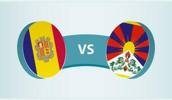 Andorra versus Tibet, team sport- wedstrijd concept. vector