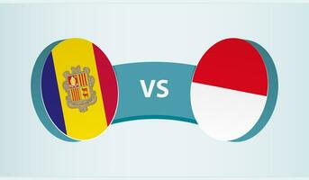 Andorra versus Indonesië, team sport- wedstrijd concept. vector