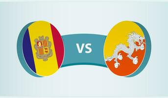 Andorra versus bhutan, team sport- wedstrijd concept. vector