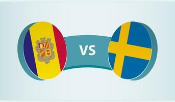 Andorra versus Zweden, team sport- wedstrijd concept. vector