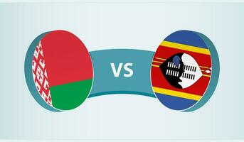 Wit-Rusland versus Swaziland, team sport- wedstrijd concept. vector