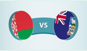 Wit-Rusland versus Falkland eilanden, team sport- wedstrijd concept. vector