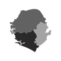 grijze verdeelde kaart van sierra leone vector