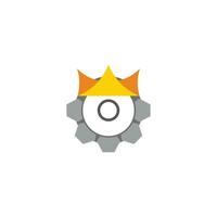 kleurrijk machine koning tand kroon logo vector