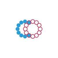 brief co dots cirkels meetkundig logo vector