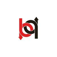 brief bq kleurrijk loops pijlen logo vector