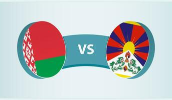 Wit-Rusland versus Tibet, team sport- wedstrijd concept. vector