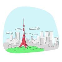 tokyo toren, oriëntatiepunt van japan vector