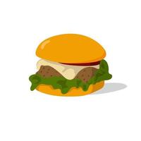 kleurrijke hamburger met ruwe details vector