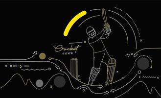 cricket horizontale banner batsman kampioenschap achtergrond. vector