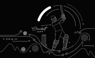 cricket horizontale banner batsman kampioenschap achtergrond. vector