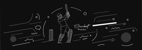 cricket horizontale banner batsman kampioenschap achtergrond. vector